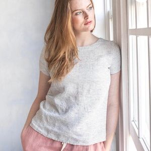Linen striped top
